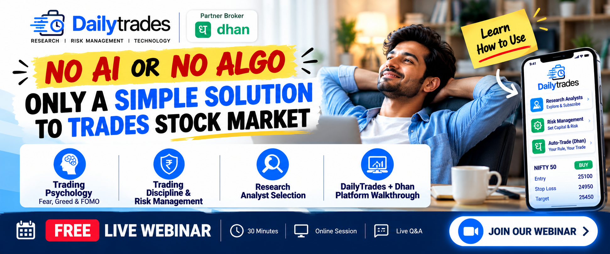 NO AI. NO ALGO. NO ROCKET SCIENCE! JUST A SIMPLE SOLUTION TO TRADE SMARTER IN THE STOCK MARKET.