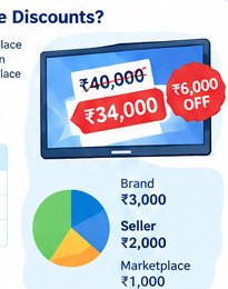 Cartoon illustration of a discounted television during a sale