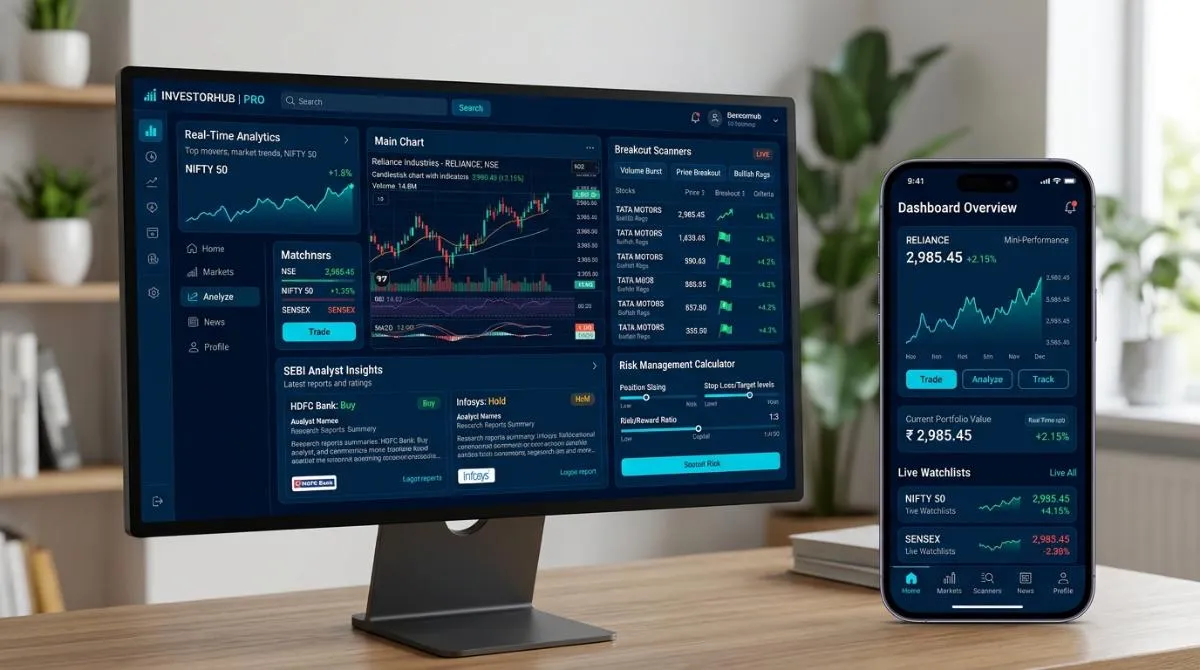 DailyTrades App Research and Risk Management Interface
